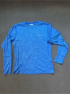 Men’s Columbia Pullover Shirt Blue & White Long Sleeved
